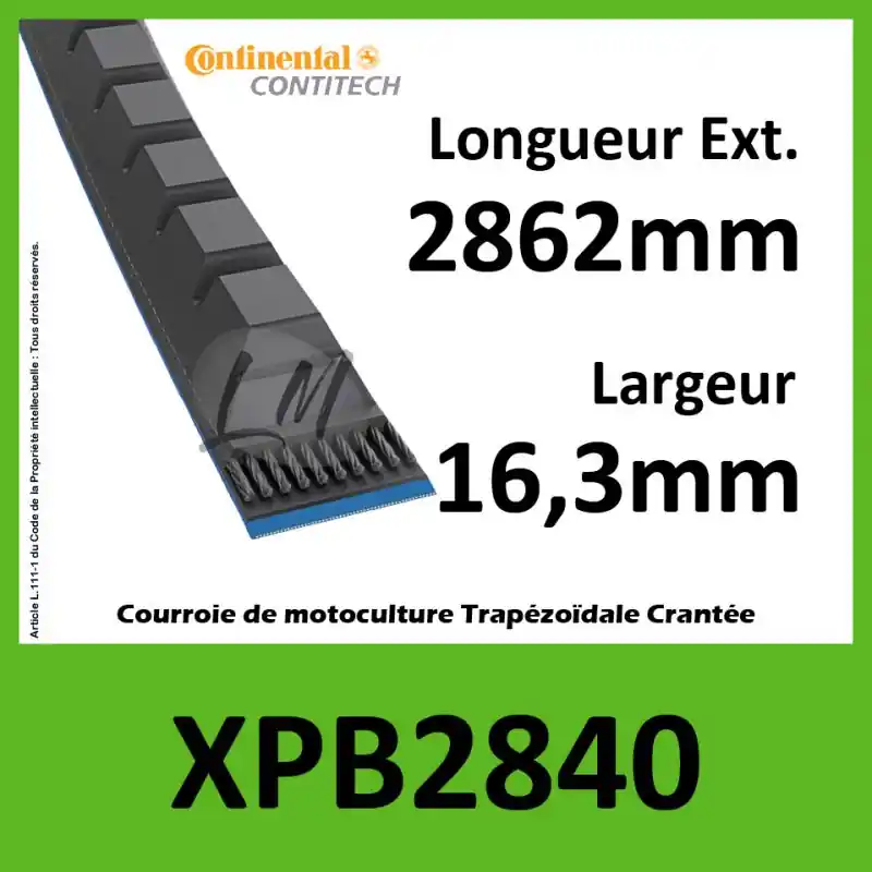 Super Prix Courroie XPB2840 – Continental Pioneer