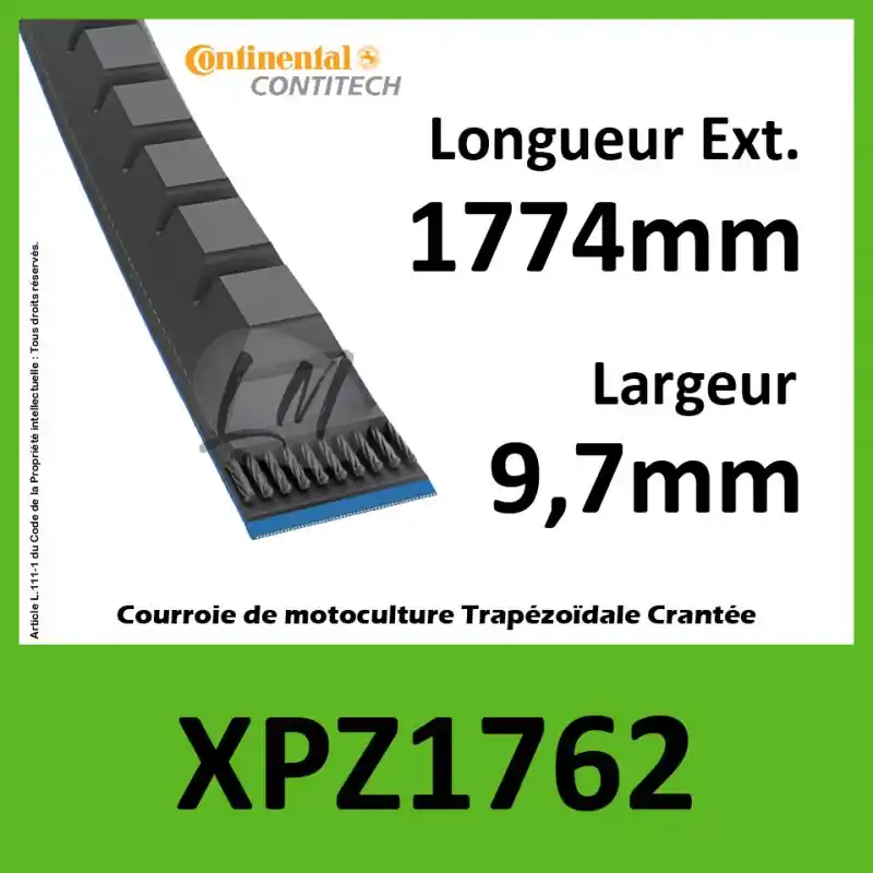 Achetez Aujourd&rsquo;hui Courroie XPZ1762 – Continental Pioneer