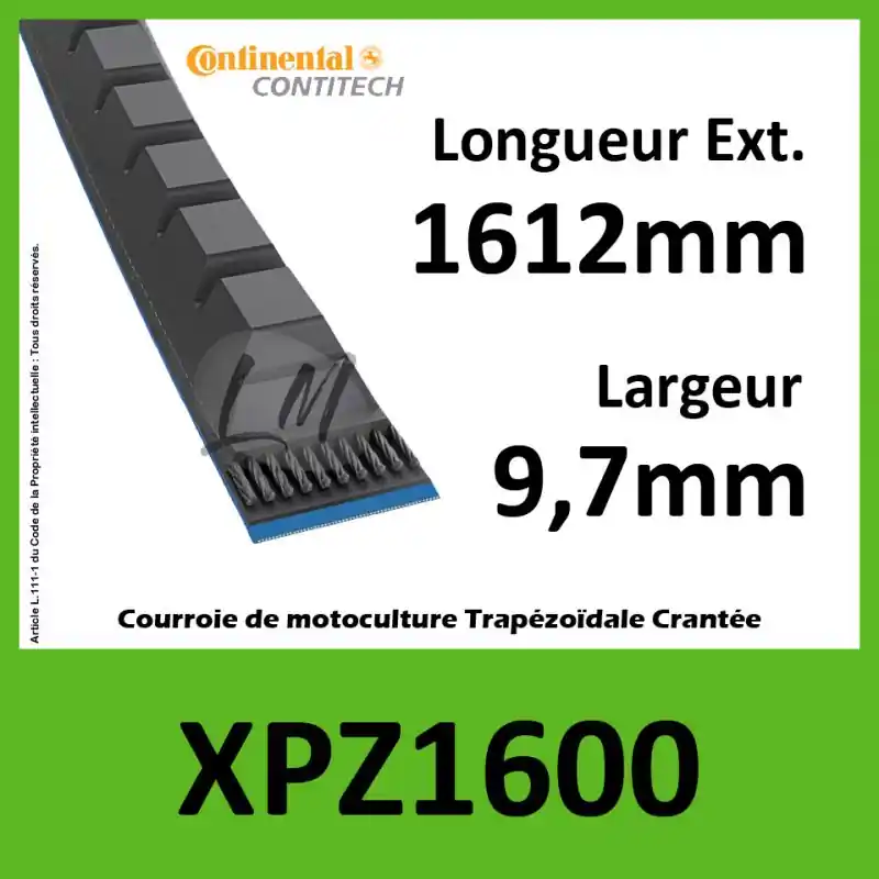 Acheter En Ligne Courroie XPZ1600 – Continental Pioneer