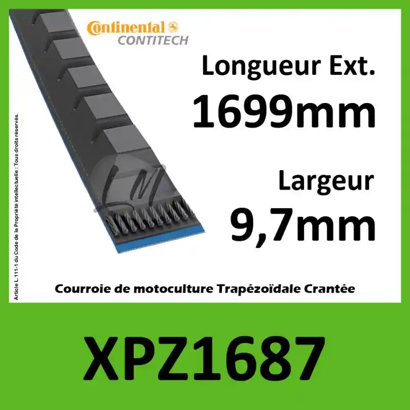 Super Prix Courroie XPZ1687 – Continental Pioneer