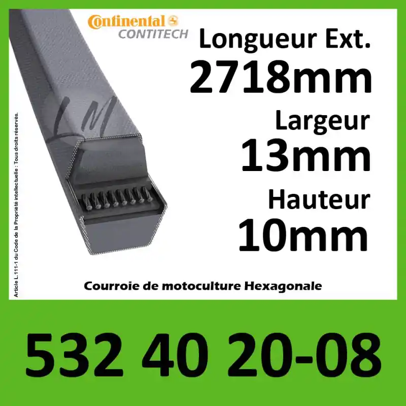 Vente Directe Courroie Hexagonale 532 40 20-08