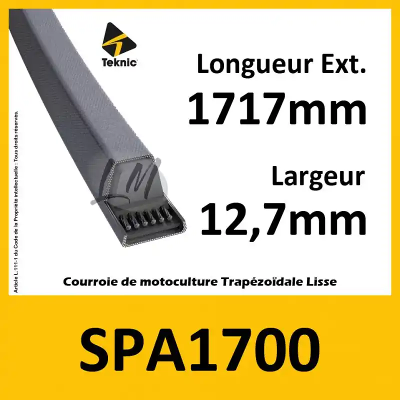 Top Vente Courroie SPA1700 – Teknic