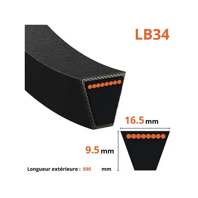 Meilleur Choix Courroie lisse trapézoïdal LB34