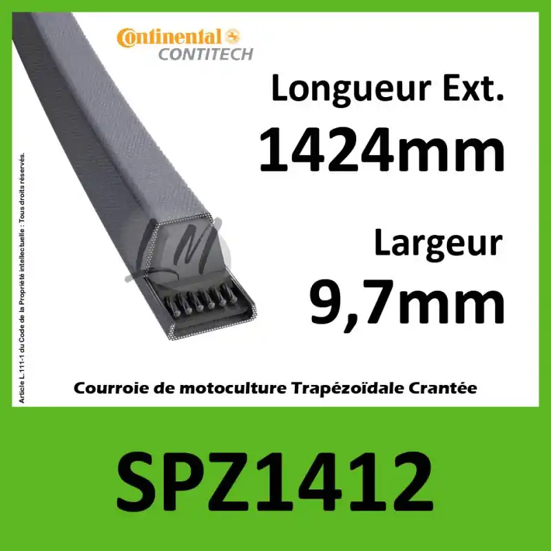 Achetez Aujourd&rsquo;hui Courroie SPZ1412 – Continental