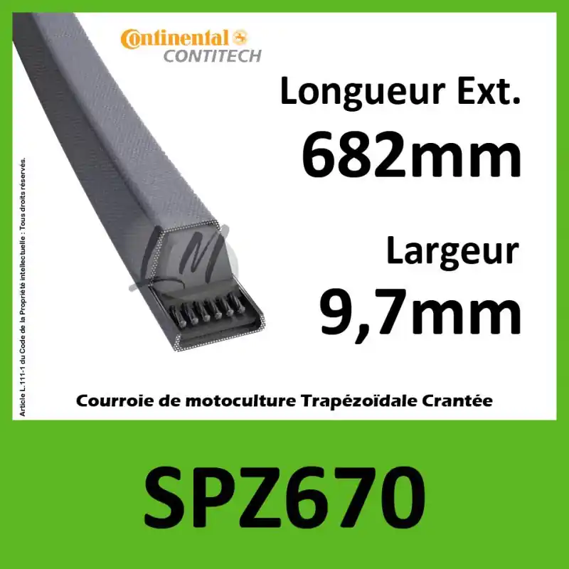 Vente Directe Courroie SPZ670 – Continental