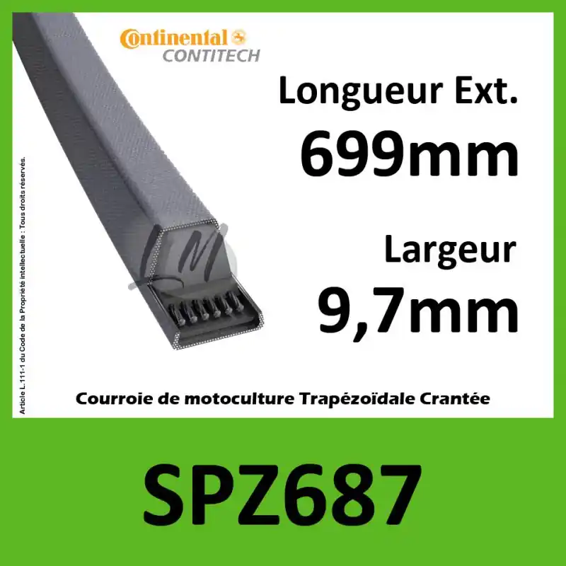 Certifié Courroie SPZ687 – Continental
