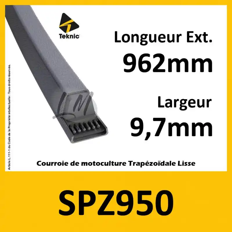 Top Vente Courroie SPZ950 – Teknic