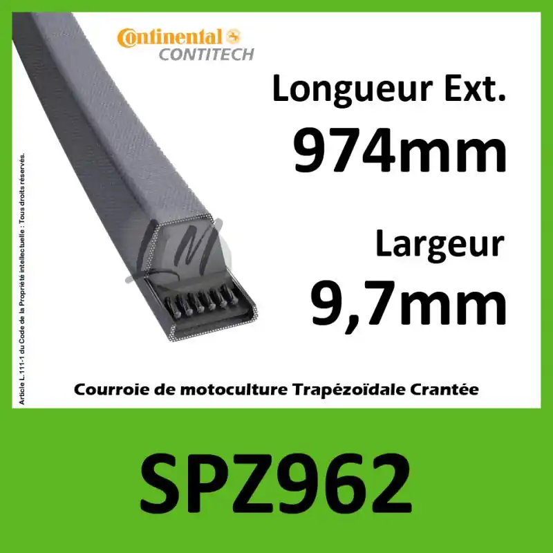 Commande En Gros Courroie SPZ962 – Continental