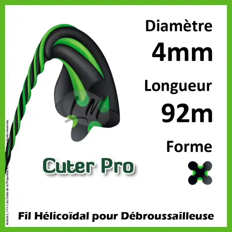 Affaire À Saisir Fil débroussailleuse Hélicoïdal Cuter Pro 4mm x 92m