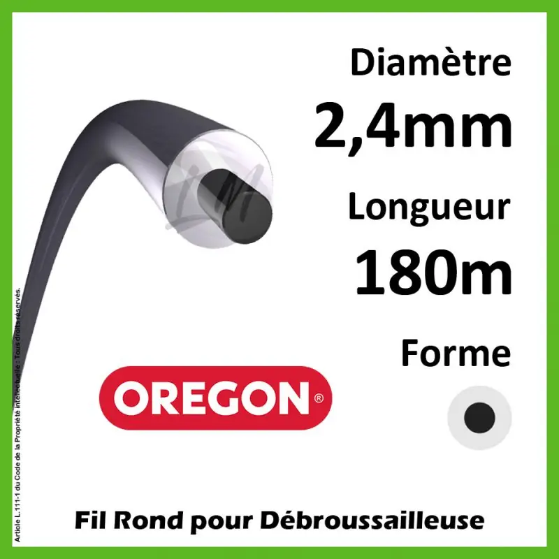 Fil Rond Oregon Duoline Transparent 2.4mm x 180m Retour Gratuit