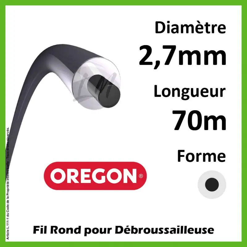 Top Vente Fil Rond Oregon Duoline Transparent 2.7mm x 70m