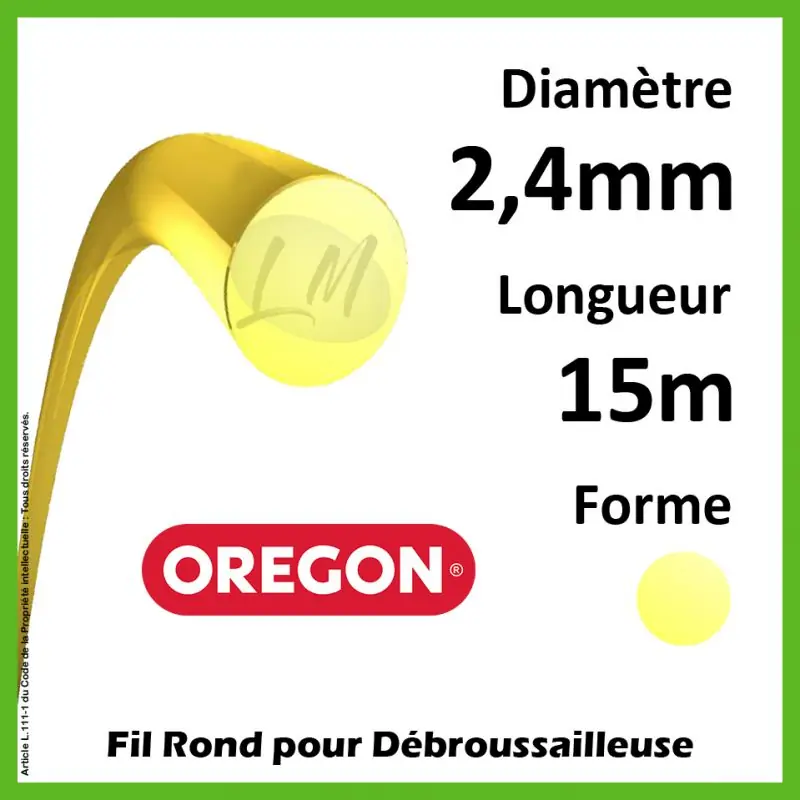Fil Rond Oregon Yellow 2.4mm x 15m Livraison Express