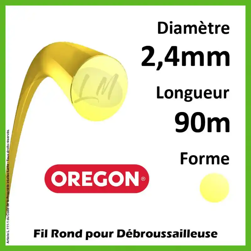 Fil Rond Oregon Yellow 2.4mm x 90m Vente Directe