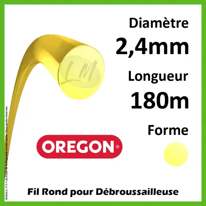 Prix Choc Fil Rond Oregon Yellow 2.4mm x 180m