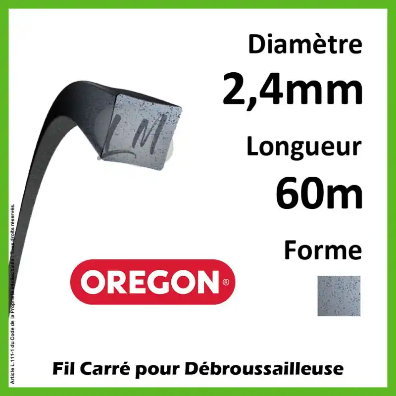 Prix Réduit Fil Carré Oregon Nylium Gris 2.4mm x 60m