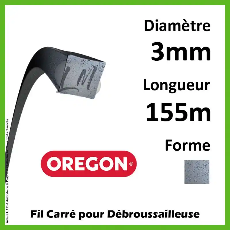 Fil Carré Oregon Nylium Gris 3mm x 155m Prix Réduit