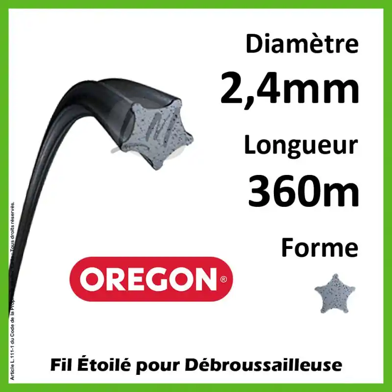 Fil Etoilé Oregon Nylium Gris 2.4mm x 360m Nouveauté