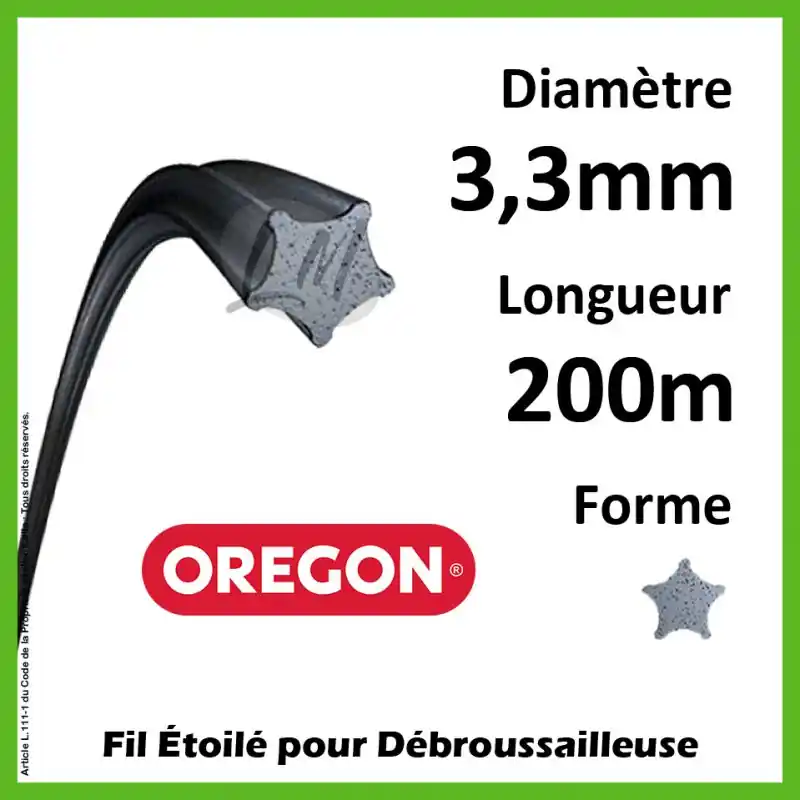 Fil Etoilé Oregon Nylium Gris 3.3mm x 200m Meilleur Choix
