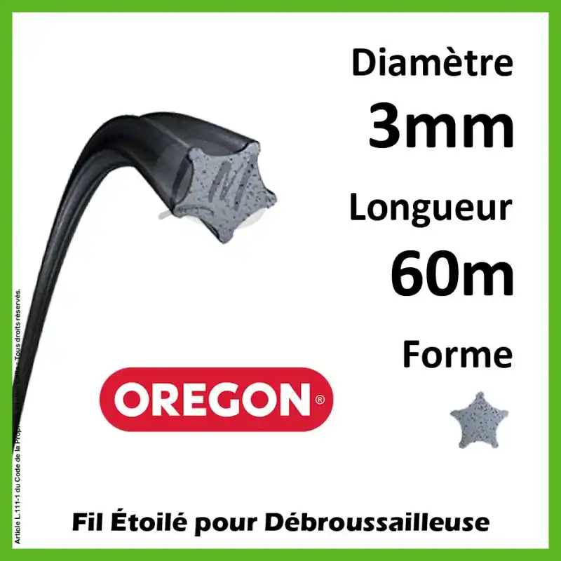 Dernier Modèle Fil Etoilé Oregon Nylium Gris 3mm x 60m