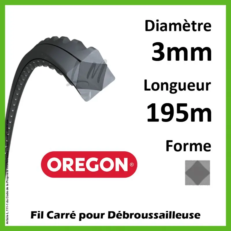 Fil Carré Oregon FlexiBlade Gris 3mm x 195m Pas Cher
