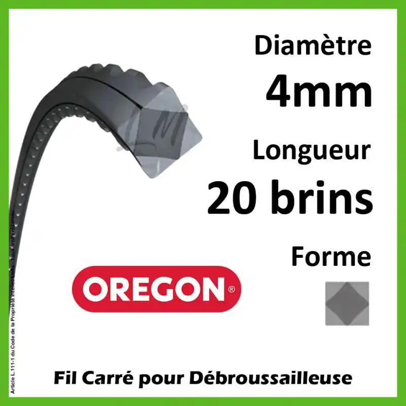 Fil Carré Oregon FlexiBlade Gris 4mm x 20 brins Expédié Aujourd&rsquo;hui