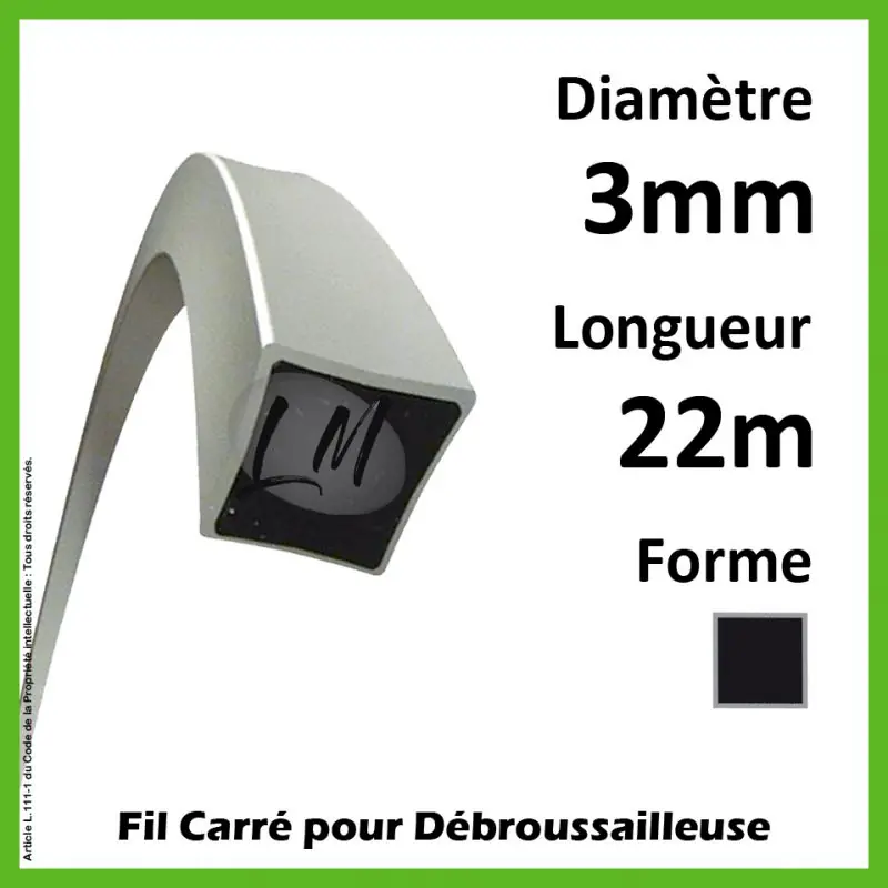 Remise Fil Carré Titanium Power 3mm x 22m