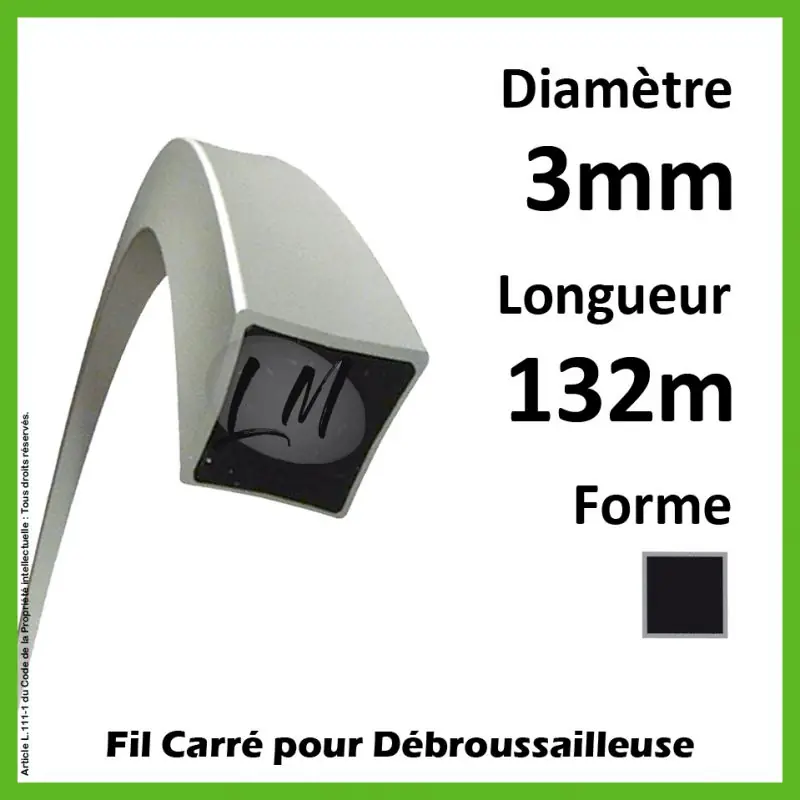 Expédition Rapide Fil Carré Titanium Power 3mm x 132m