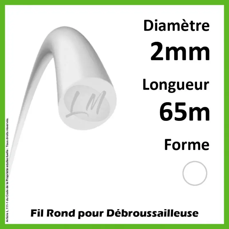 Fil Rond Nylon Blanc 2mm x 65m Affaire À Saisir