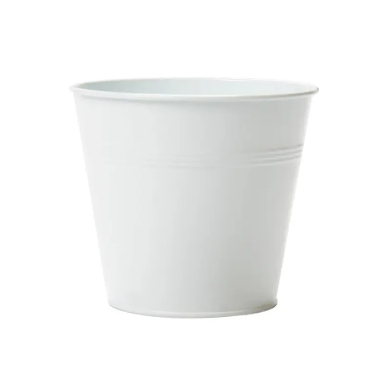 CACHE POT D9 H7.5 METAL BLANC MAT Satisfait Ou Remboursé