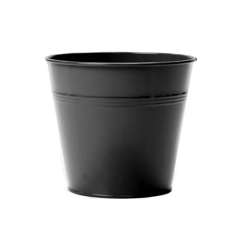 CACHE POT D9 H7.5 METAL NOIR Petit Prix