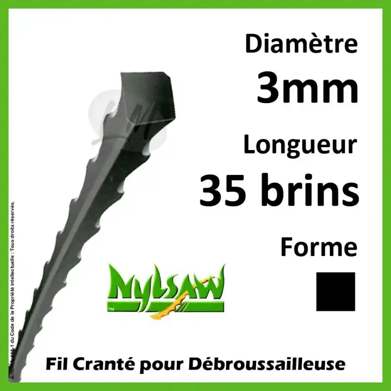 Fil Cranté Nylsaw 3mm x 26cm – 35 Brins Meilleur Choix