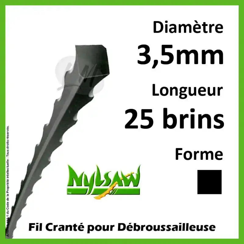 Quantité Limitée Fil Cranté Nylsaw 3,5mm x 26cm – 25 Brins