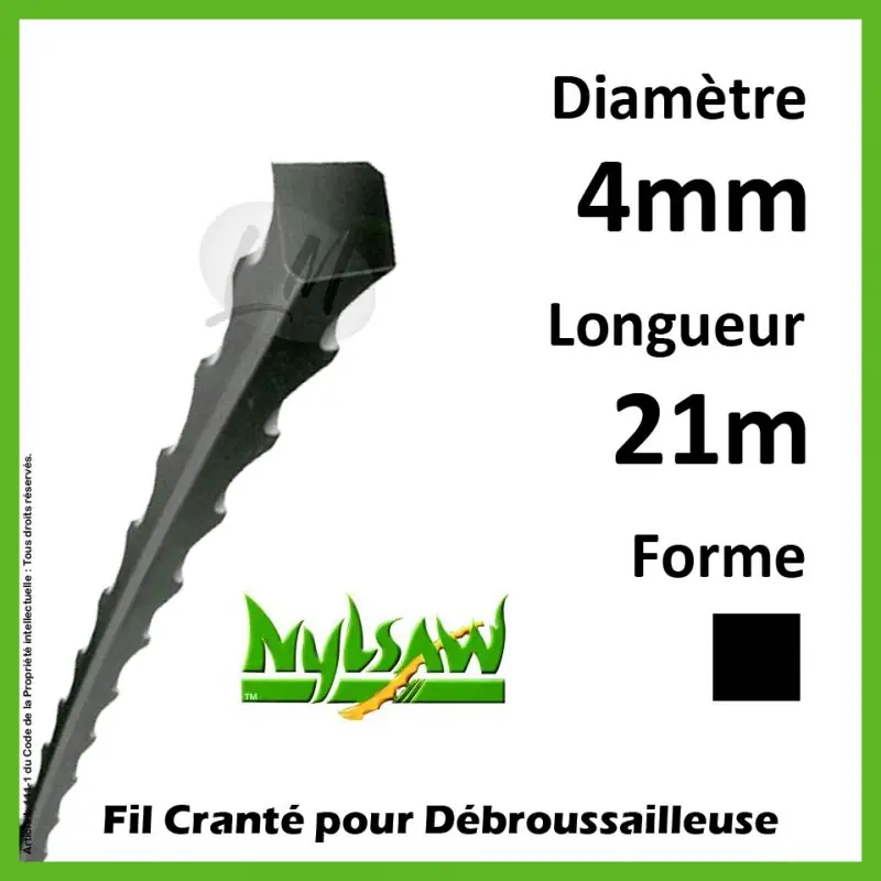 Satisfait Ou Remboursé Fil Cranté Nylsaw 4mm x 21m