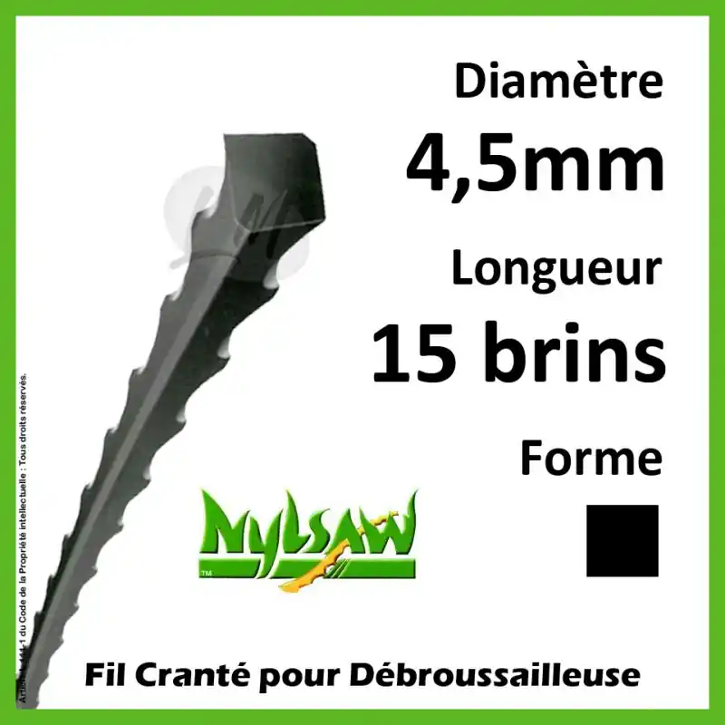 Populaire Fil Cranté Nylsaw 4,5mm x 26cm – 15 Brins