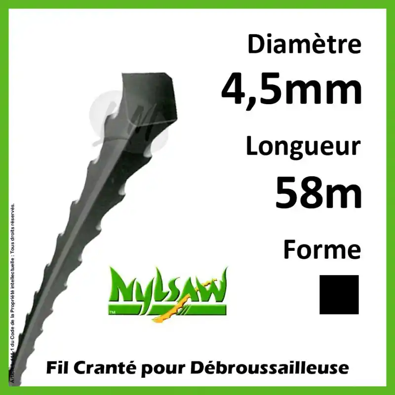 Jusqu&rsquo;à Épuisement Des Stocks Fil Canté Nylsaw 4,5mm x 58m