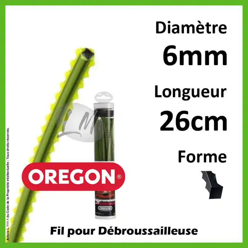 Commander Maintenant Fil Oregon Techni-Blade Jaune/Vert 6mm x 26cm – 50 Brins