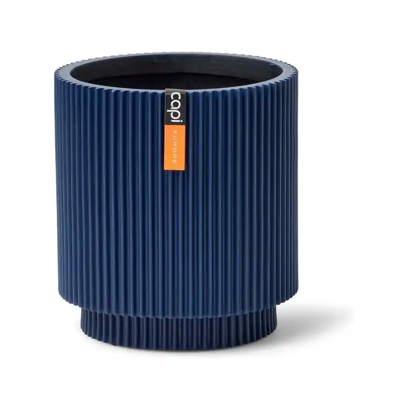 Bon Marché /pot cylindre Groove 15×17 bleu