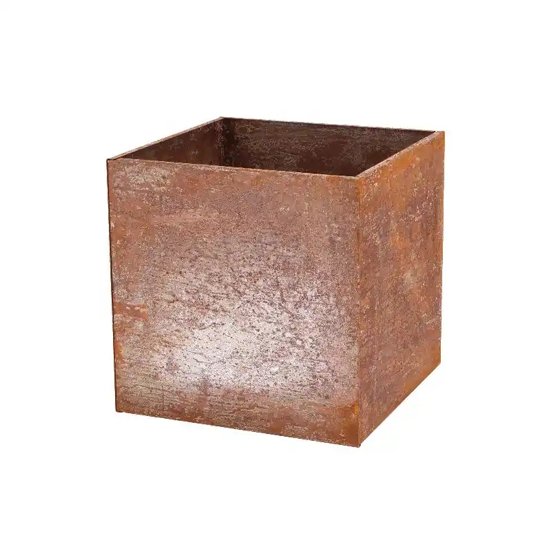 Nouveauté Pot de Fleurs Carré en Acier Corten - Élégance et Durabilité pour votre Jardin