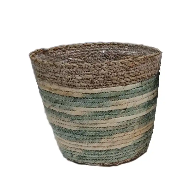Prix Cassé Panier fibres naturelles + liner kaki 17