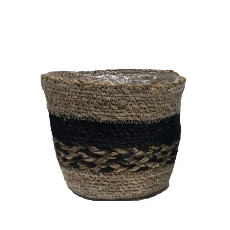Super Prix Panier fibres naturelles + liner noir 17