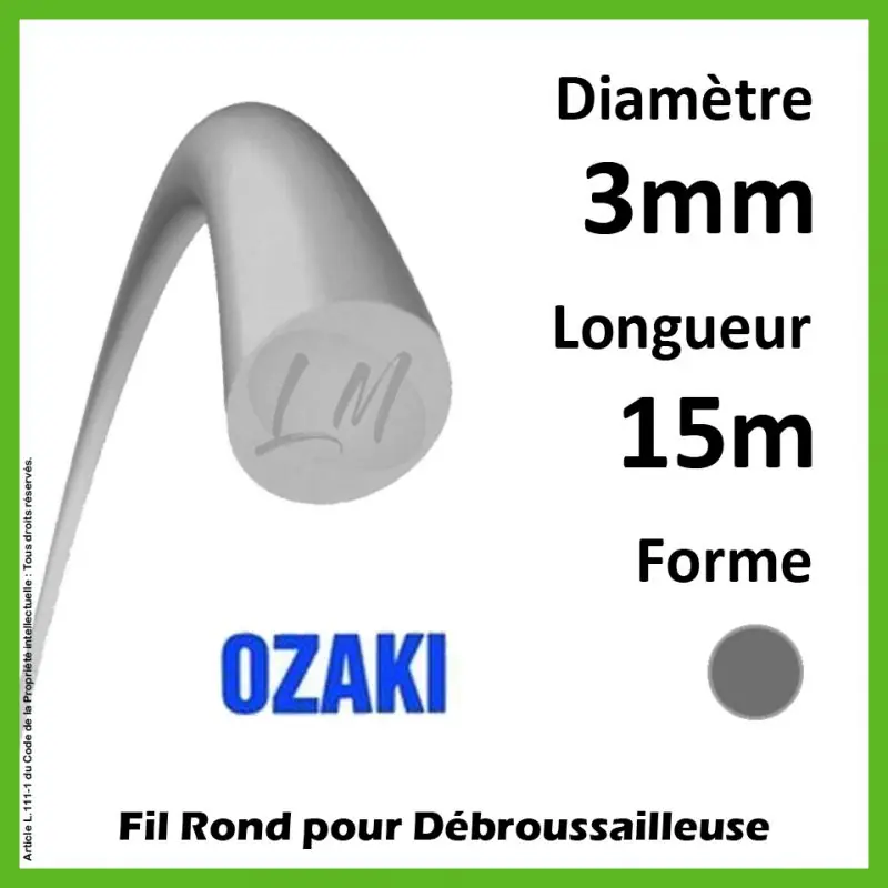 Fil Rond Ozaki Alu Line 3mm x 15m Jusqu&rsquo;à Épuisement Des Stocks