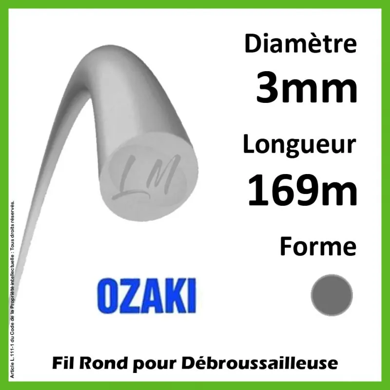 Achat Immédiat Fil Rond Ozaki Alu Line 3mm x 169m