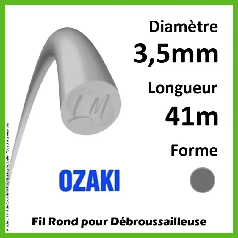 Fil Rond Ozaki Alu Line gris 3,5mm x 41m Expédié Aujourd&rsquo;hui