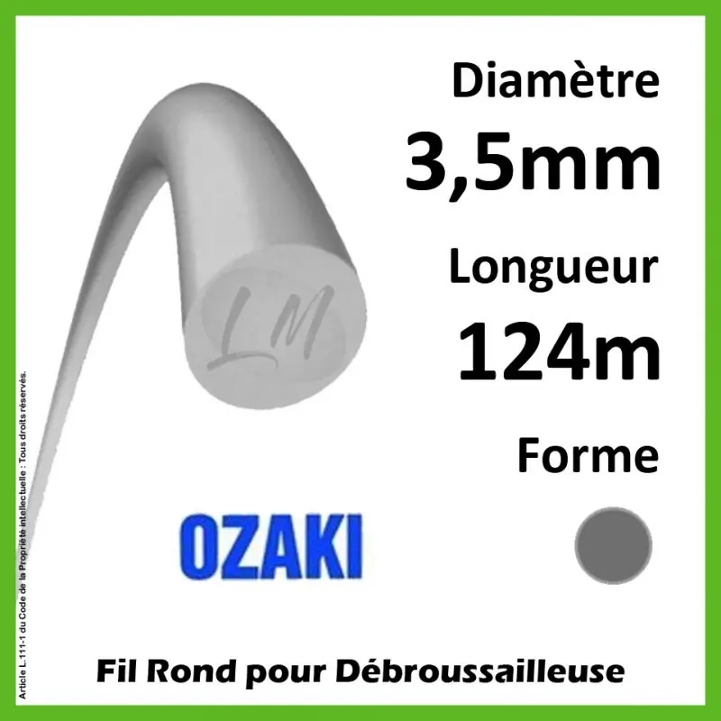 Fil Rond Ozaki Alu Line gris 3,5mm x 124m Soldes