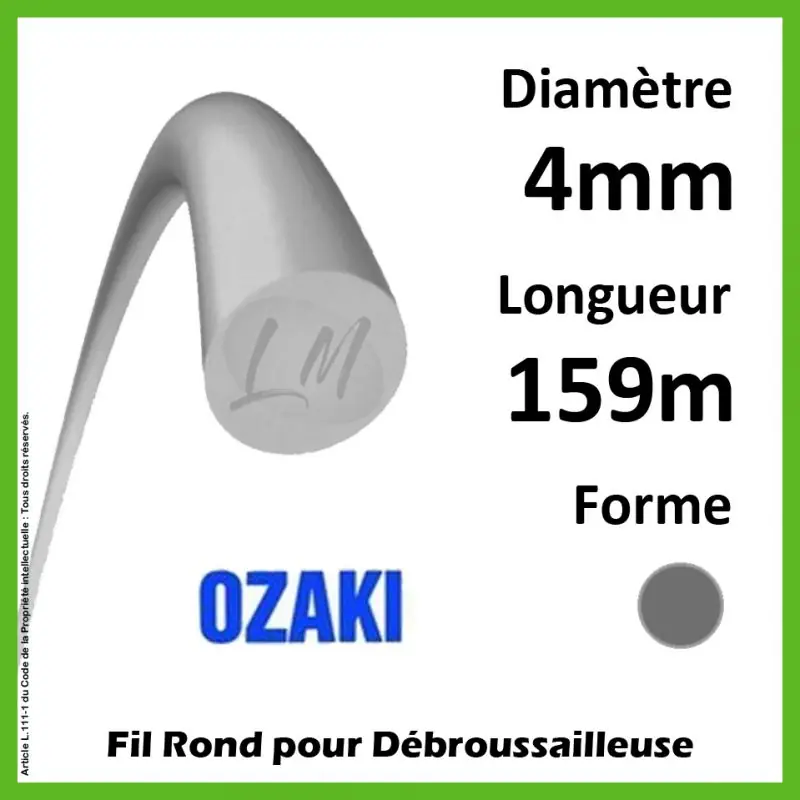 Fil Rond Ozaki Alu Line gris 4mm x 159m Prix Promo