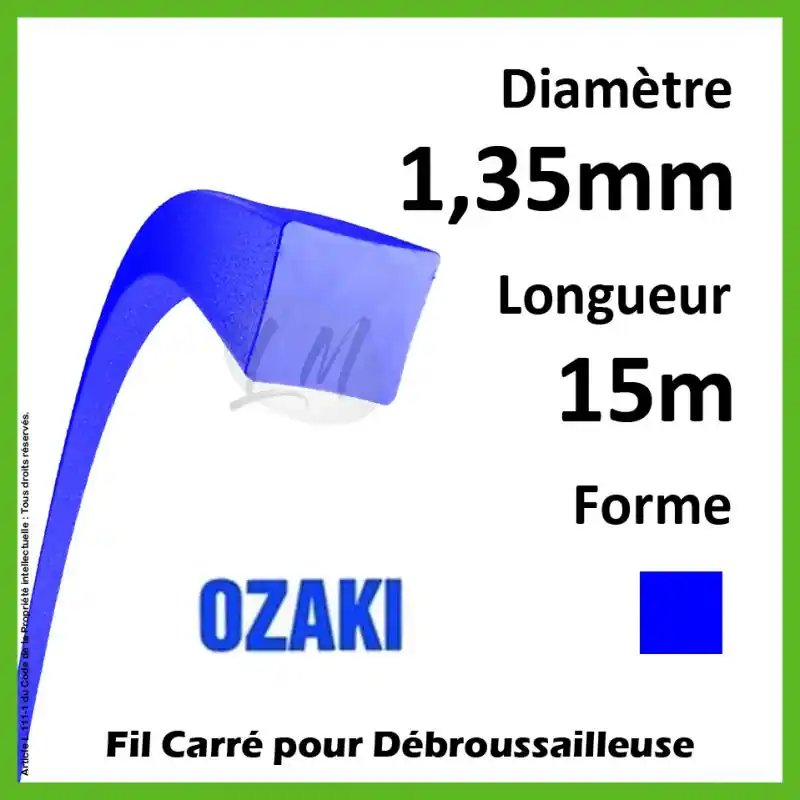Solde Fil Carré Ozaki Bleu 1,35mm x 15m