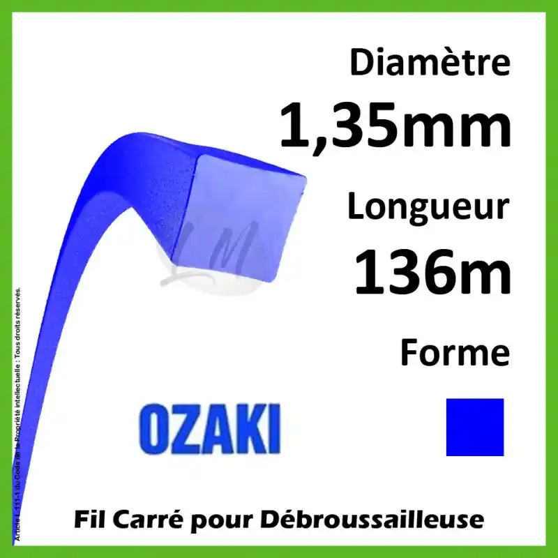 Fil Carré Ozaki Bleu 1,35mm x 136m Achat Immédiat
