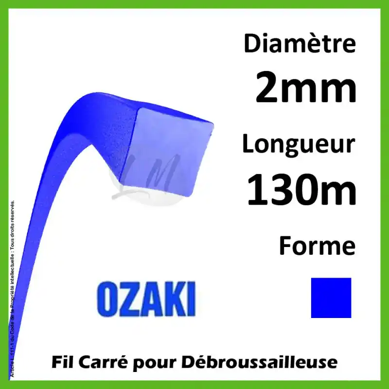 Commande En Gros Fil Carré Ozaki Bleu 2mm x 130m