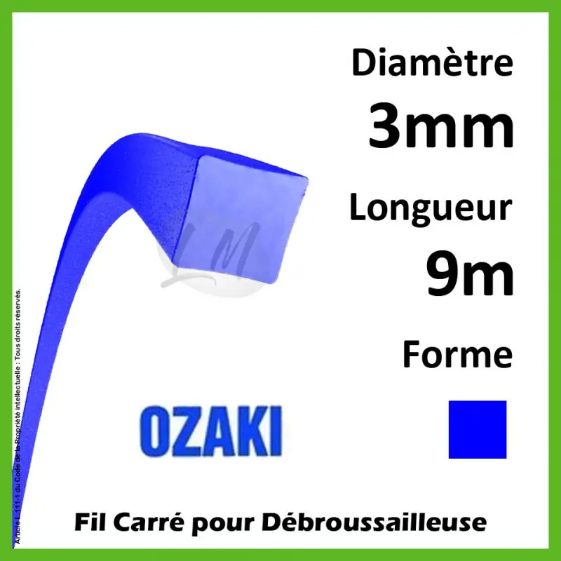 Bon Plan Fil Carré Ozaki Bleu 3mm x 9m