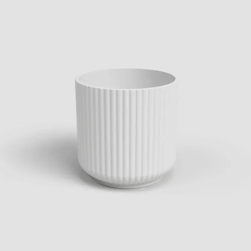 Promotion Saisonnière Cache-pot Luna 21 cm Blanc – Élégance et Modernité pour vos Plantes d‘Intérieur